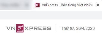 Favicon của báo Vnexpress là một dạng rút gọn của Logo
